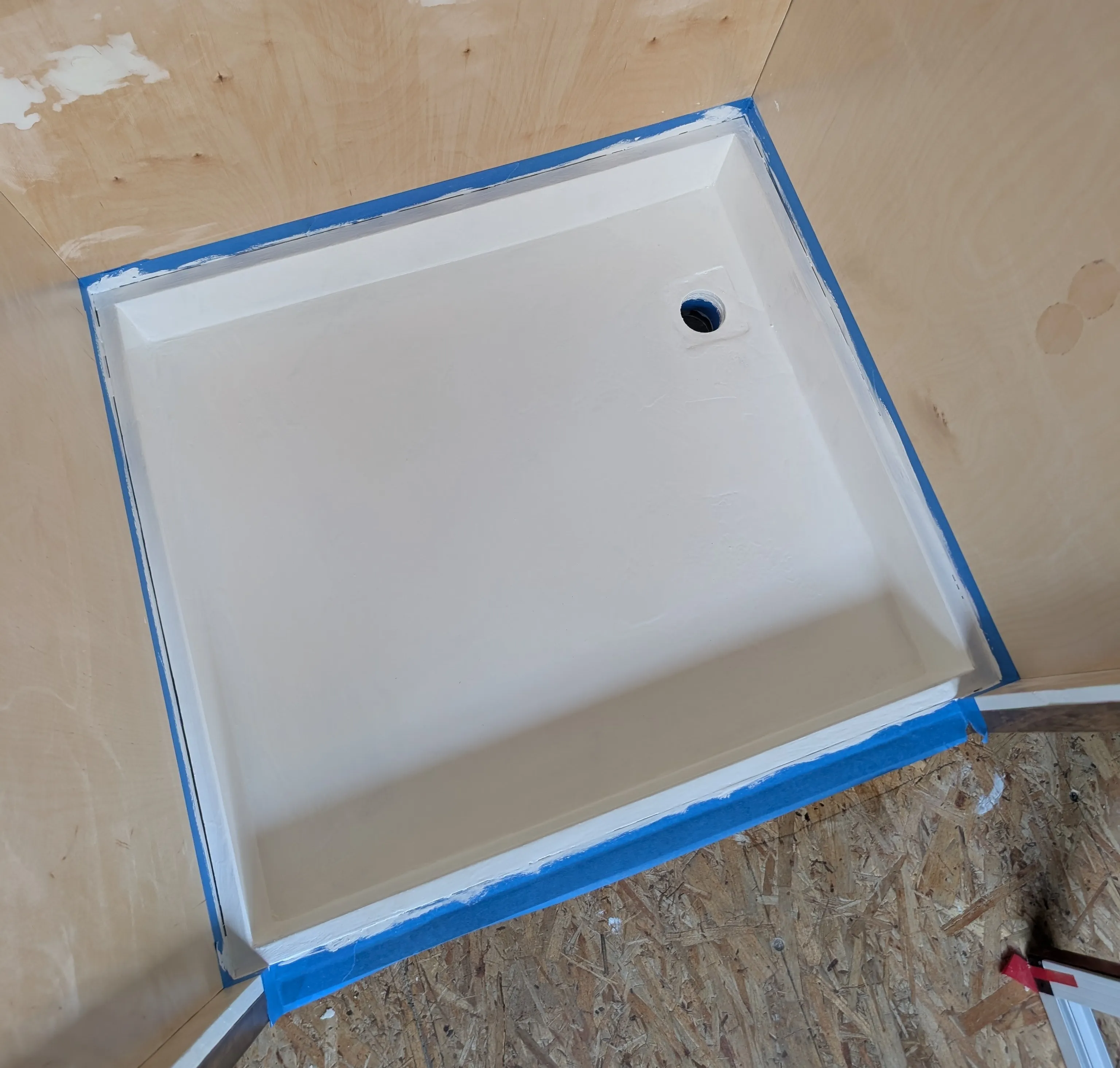 shower pan first coat